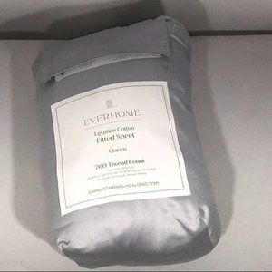 Everhome Egyptian Cotton Queen Fitted Sheet - Light Purple - 700 Thread …